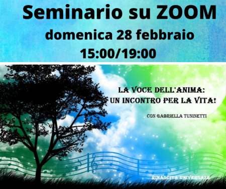 “La voce dell’Anima: un incontro per la vita!” – Seminario su ZOOM il 28 febbraio